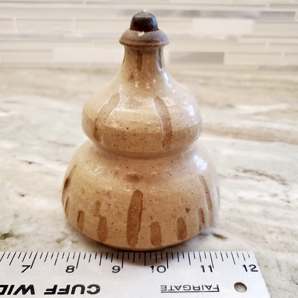 Hand Crafted signed  Bowl and Oil Pot - Picture 4 of 11